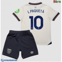 Fotballdrakt Barn West Ham United Lucas Paqueta #10 Bortedraktsett 2025-26 Kortermet (+ Korte bukser)
